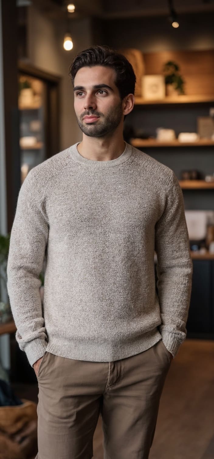 A dating profile picture of an older man in a casual setting
