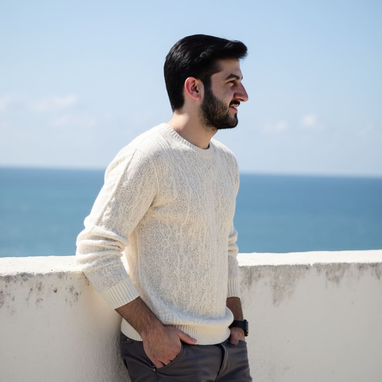 A dating profile picture of a mature professional man