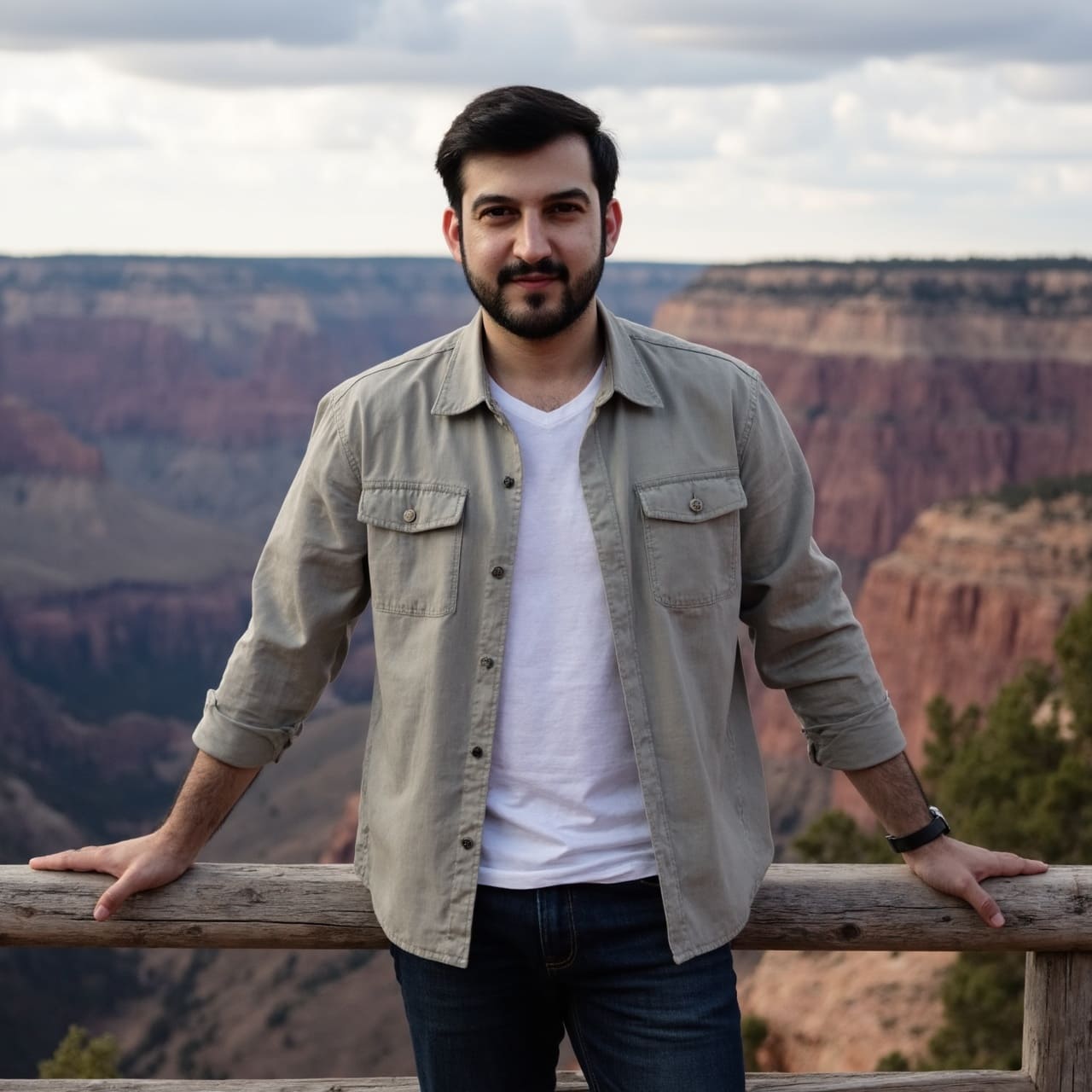A dating profile picture of a man standing on a boat dock