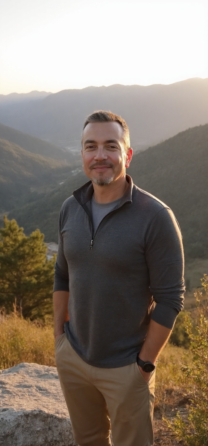 A dating profile picture of a man wearing street-style clothes walking in Hollywood